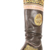 Brown | Brown Boots With Yellow Embroidery
