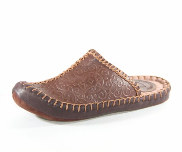Felt sole leather slippers