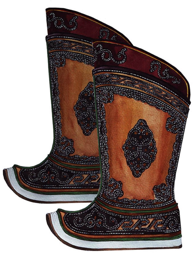 Mongolian boots from side