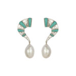 Bracelet Statement Earring with Pearl & Turquoise