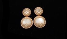 MONGOLIAN GER MOTHER OF PEARL STATEMENT EARRING