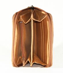 Mongolian Brown Wallet With An Art