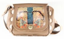 Mongolian Light Brown Bag With An Art
