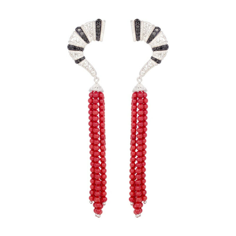 Quotes Statement Earring with Coral