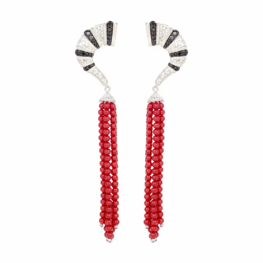 Quotes Statement Earring with Coral