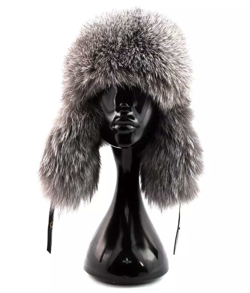 Gray Fur Hat with Ear Flaps, image size:871x1024