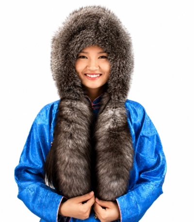 Silver Fox Fur Girl Hat