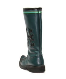 Long Green Leather Boots | Mongolian Store