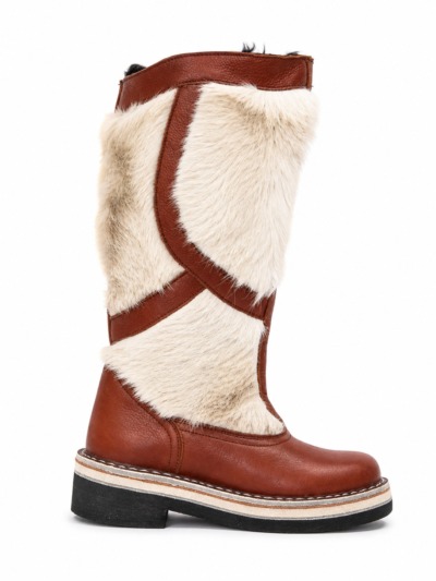 Brown&White Fur Boots