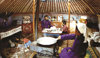 Inside of Family Yurt
