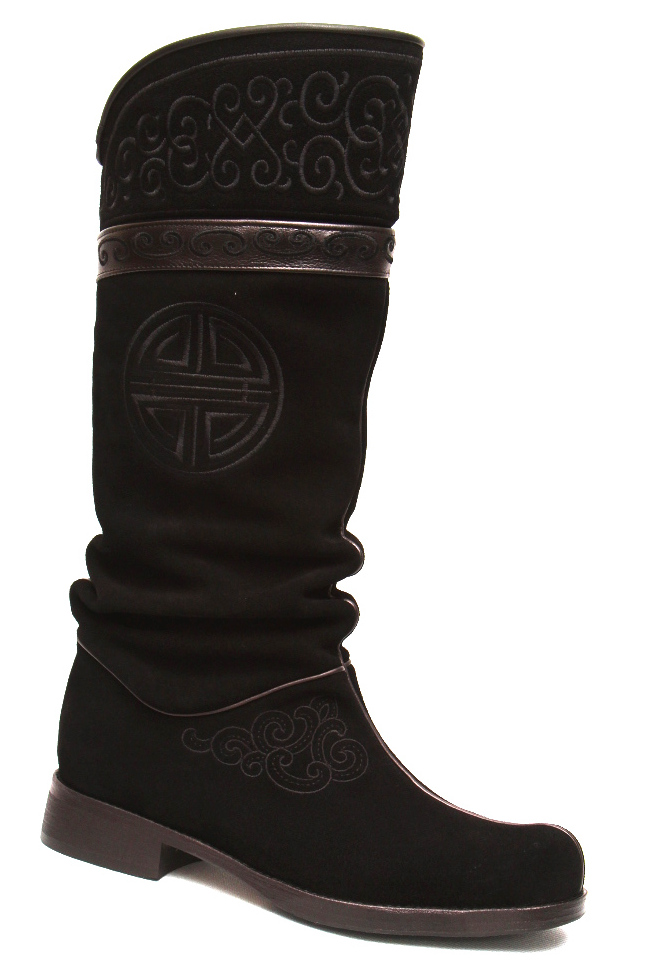Mongolian Black Boots with Embroidery 6