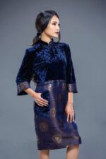 Dark Blue Mongolian Women's Dress 2