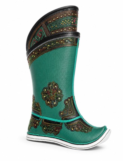 17 th Century Traditional Green Boots with 32 Ornaments
