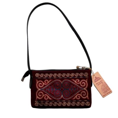 Wristlet Embroidered Pouch, Snowflake Embroidery