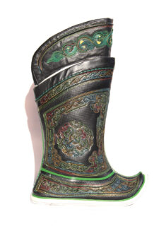 Mongolian Dark Boots with 64 Patterns and Ornaments