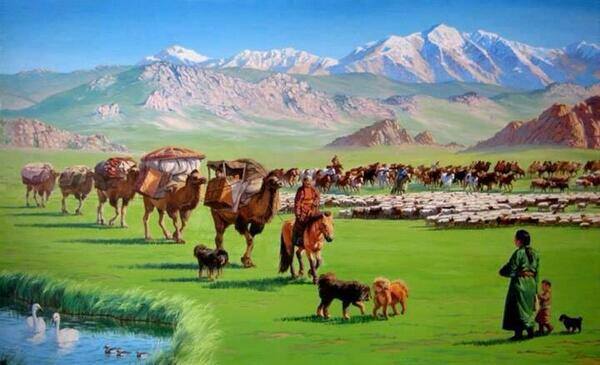 Nomadic Life in Mongolia Moving to a New Pasture