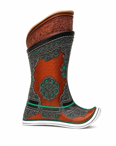 17 th Century Embroidered Boots with 52 Ornaments