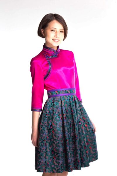 Pink Mongolian Women's Dress 2