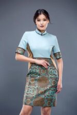 Water Green Mongolian Women's Dress 2