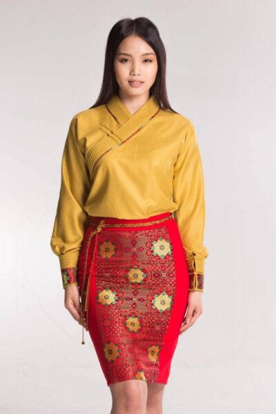 Yellow Mongolian Women's Dress