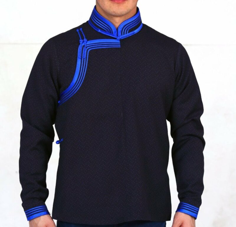 Black and Blue Mongolian Deel Shirt