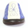 Front of White and Blue Slipper