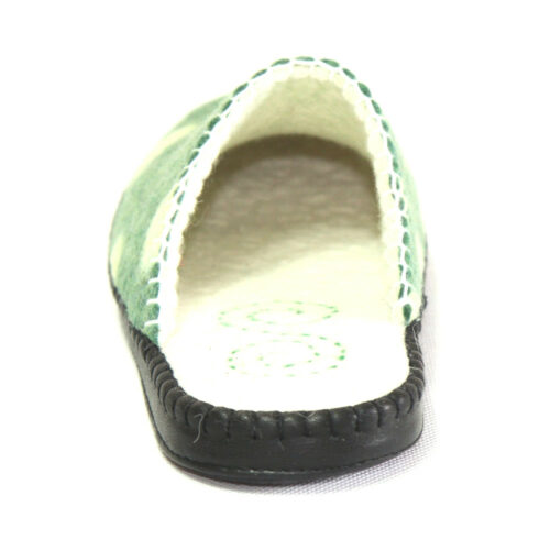 Green Felt Slippers with White Brindle 5