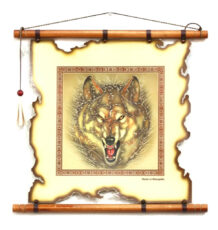 Leather-Wall-Art-with-Wolf