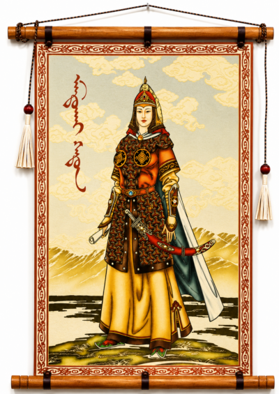 Leather Wall hanging with Mandukhai queen