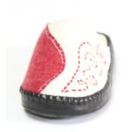 Front of Red and White Slipper