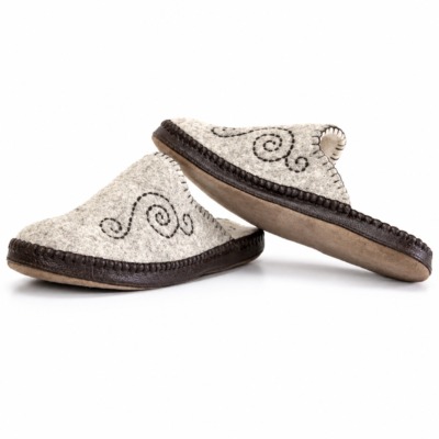 Grey Felt Slippers
