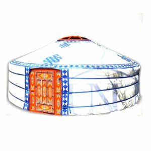 Traditional Yurt Blue Canvas Cover with Ulzii Pattern
