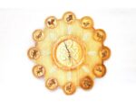 Wooden Clock with 12 Animal Pattern