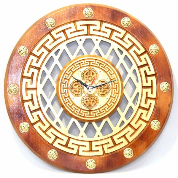 Wooden Clock with Hammer Pattern