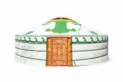 Green Canvas Cover of Yurt with Water Pattern (Water Resistant)