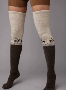 100% Sheep Wool Thigh High Socks