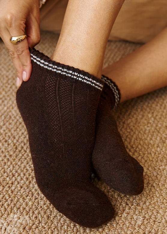 Dark Brown Yak Wool Leg Warmers - Mongulai