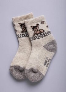 100 % Sheep Wool Socks with 'Fawn' pattern