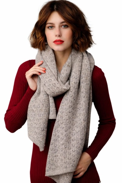 Light Grey Women's Sheep Wool Scarf