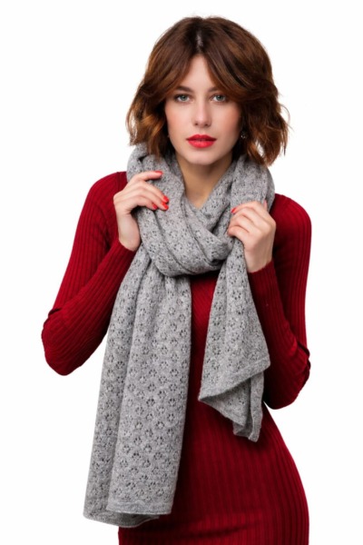 Gray Women's Yak Wool Scarf