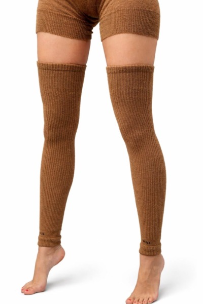 Brown Camel Wool Leg Warmers