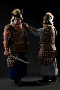 Mongolian Warrior's Armor with Horn Helmet - Mongulai.com