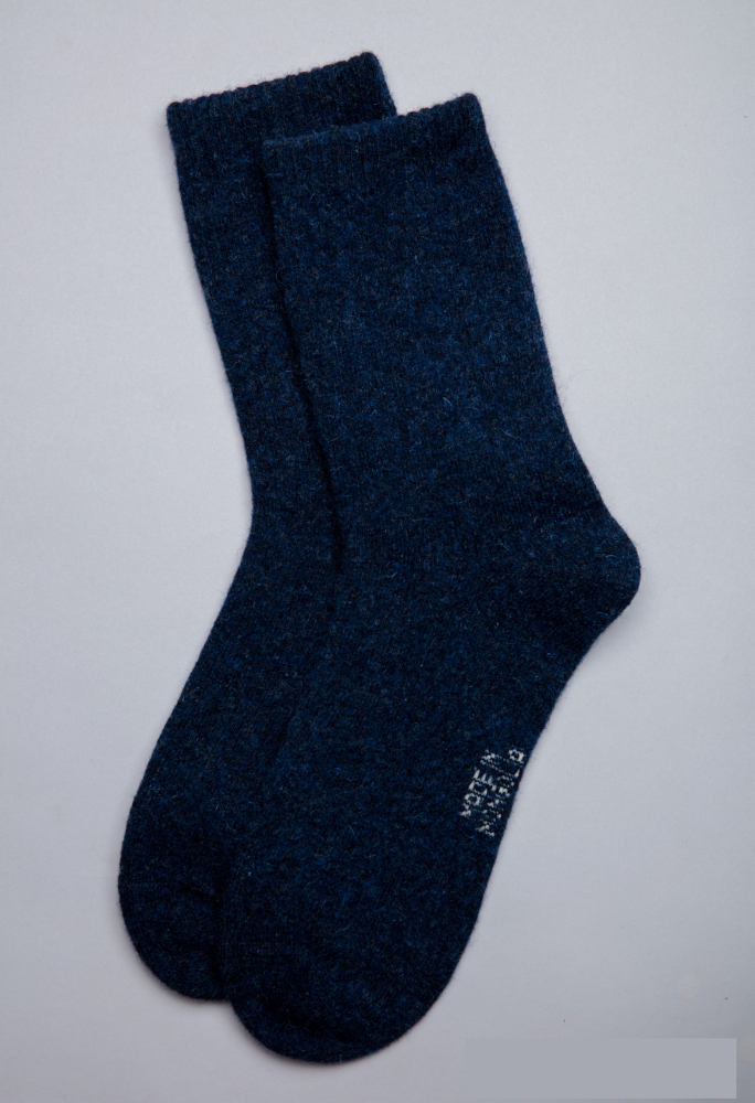 Mongolian Dark Blue Sheep Wool Socks 1