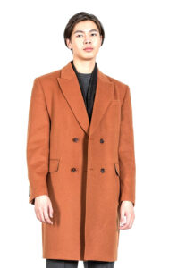 Men's Orange 100% Sheep Wool Coat