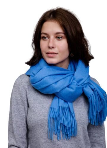 Water Blue Cashmere Scarf 2