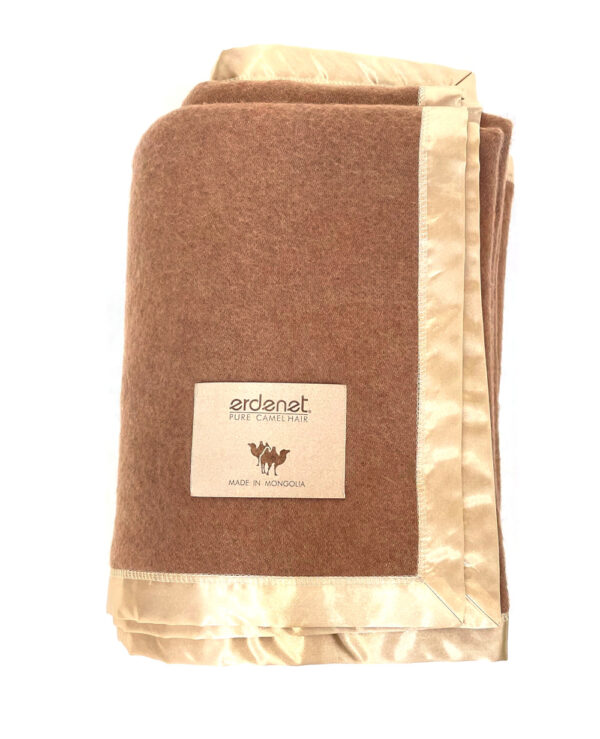 Woven Brown Camel Wool Blanket