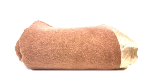 Woven Brown Camel Wool Blanket