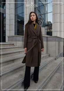 Women’s brown belted coat