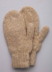 Light Color Adult's Camel Wool Mittens