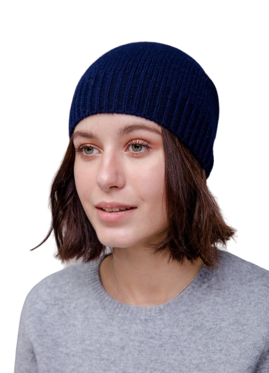 Mongolian-Dark-Blue-Cashmere-Hat-Women-2